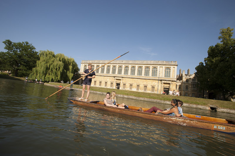 Punting outside The Wren Library